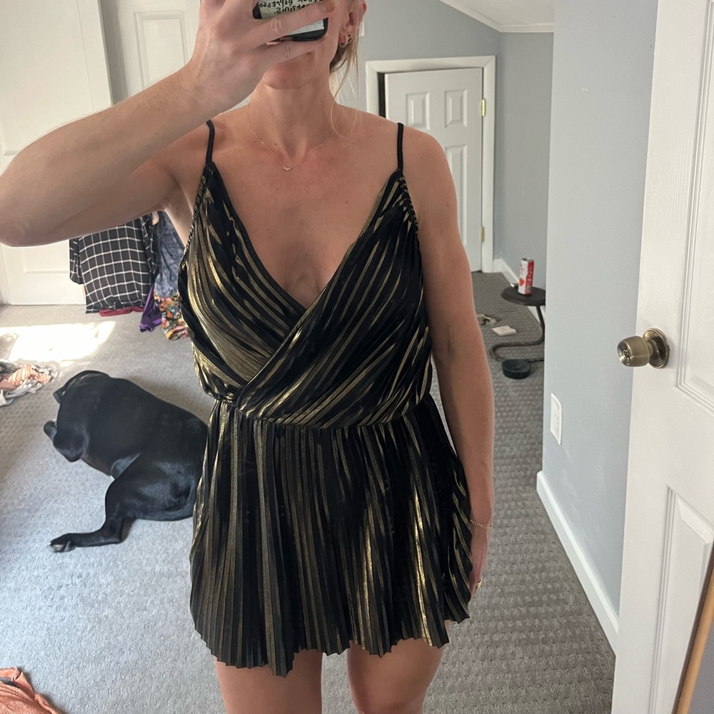 Black & gold Romper
